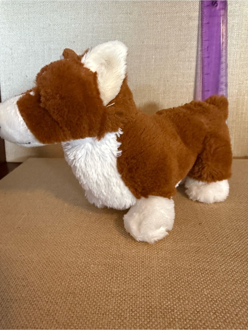 Brown & White Plush Corgi Stuffed Animal